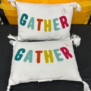 Decorative Pillow Set Colorful 'Gather' Throw Pillows both are new multicolored